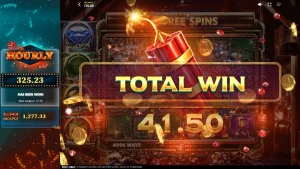 Tampilan visual slot Dynamite Riches The Mother Lode dengan latar belakang tambang emas
